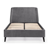 Frida Curved Velvet Bed – Grey – Elegant Curved Headboard | Julian Bowen