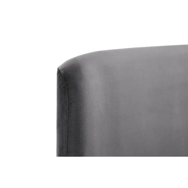 Frida Curved Velvet Bed – Grey – Elegant Curved Headboard