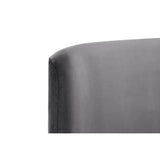 Frida Curved Velvet Bed – Grey – Elegant Curved Headboard | Julian Bowen