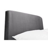 Frida Curved Velvet Bed – Grey – Elegant Curved Headboard | Julian Bowen