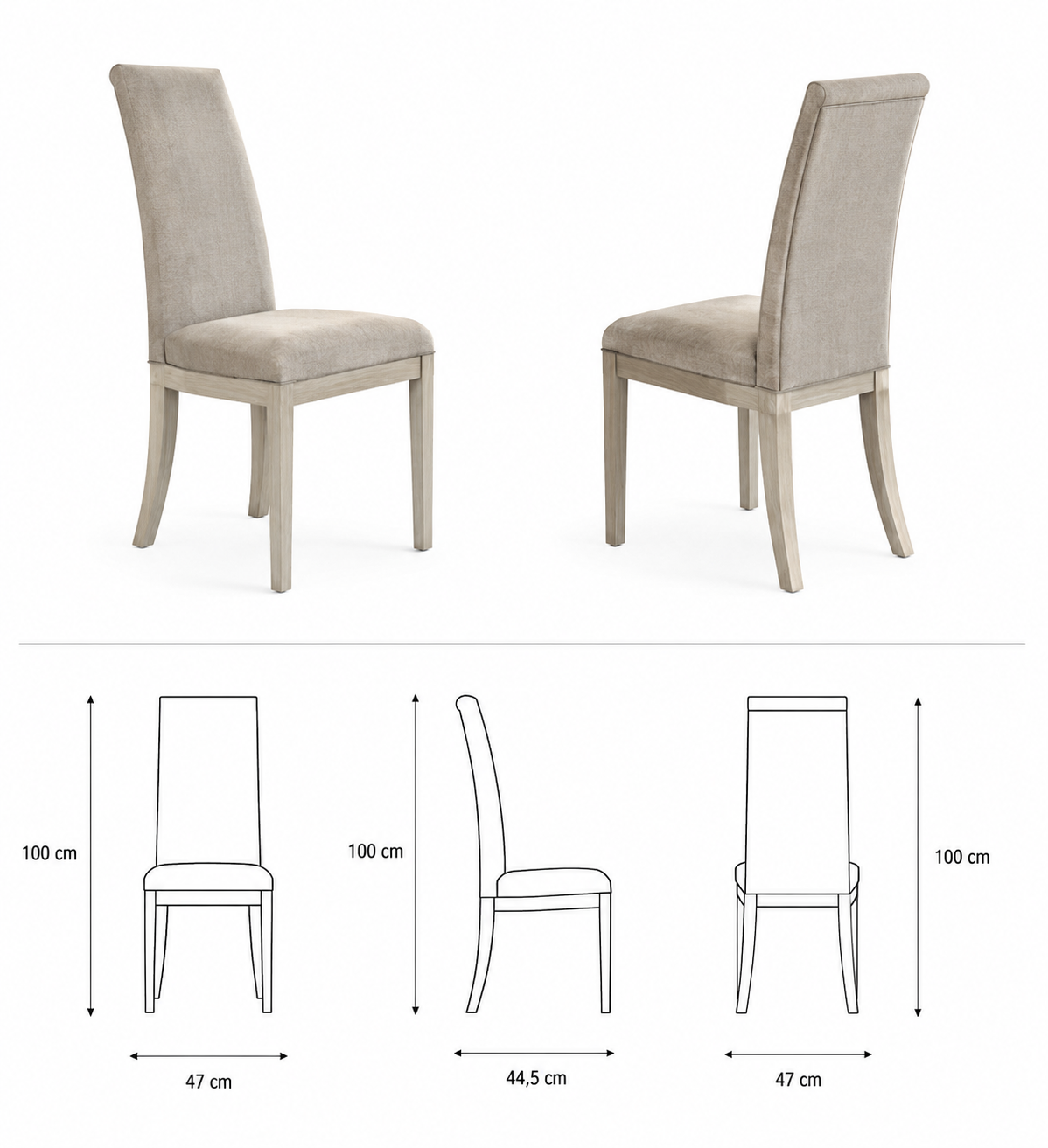 Felix fabric dining chairs with cushioned seats – Italian design for modern dining rooms
