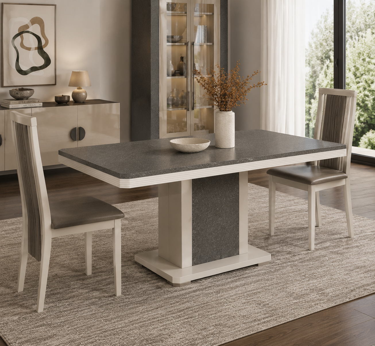 Fixed rectangular dining table – Italian design, modern and sturdy for family meals
