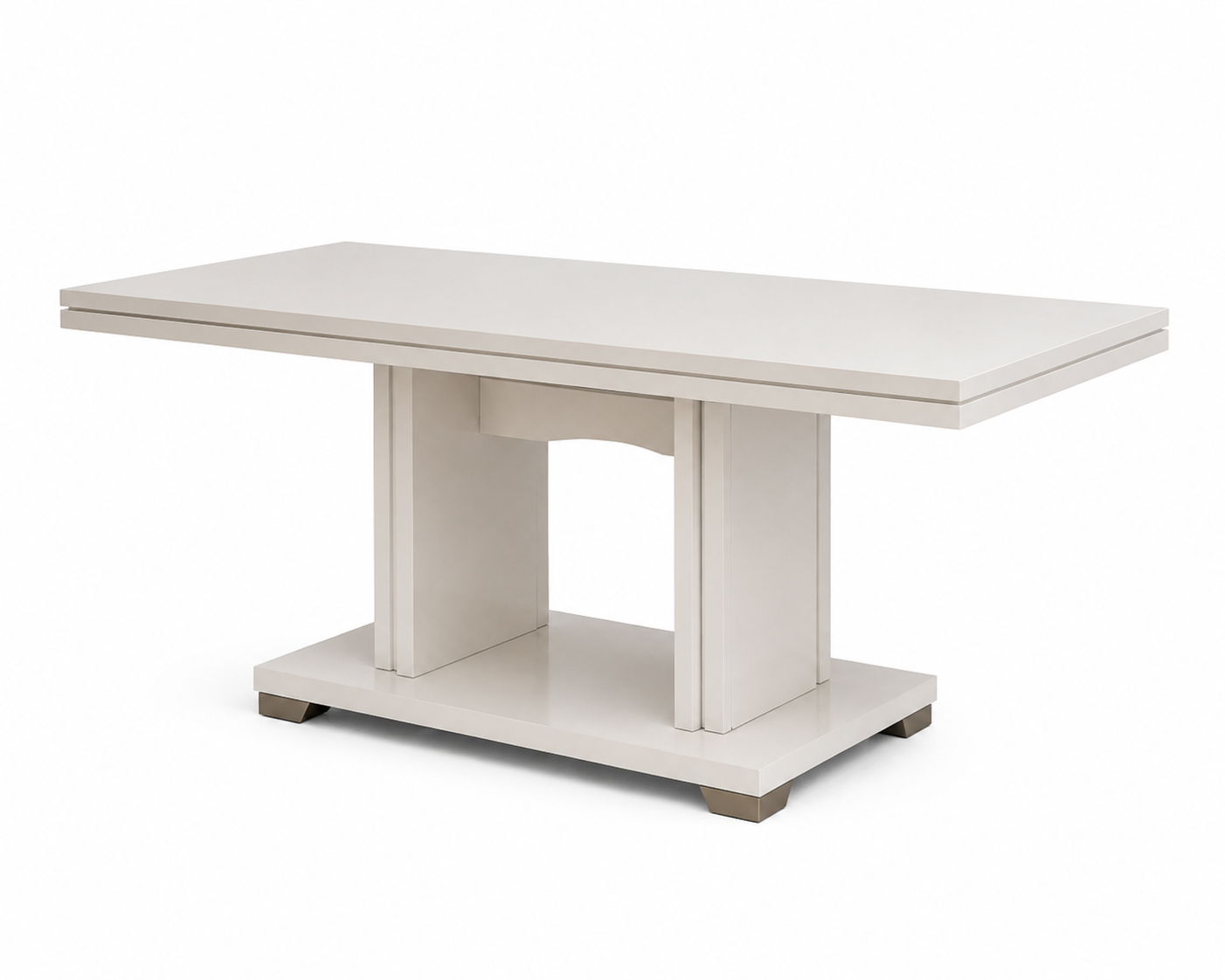 Fixed rectangular wood dining table – solid Italian design, seats 6 for family meals