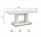Fixed rectangular wood dining table – solid Italian design, seats 6 for family meals