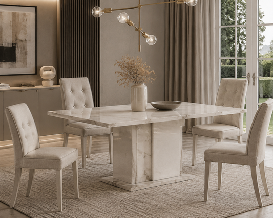 Fixed rectangular wood table – Italian design, solid and spacious for family dining