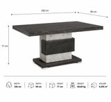Fixed rectangular wood table – Italian design, spacious and sturdy for family dining
