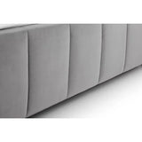 Gatsby Bed – Light Grey – Elegant Winged Velvet Bed with Buttoned Headboard | Julian Bowen