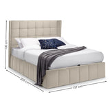 Gatsby cream velvet ottoman bed with tall winged headboard in a modern bedroom setting
