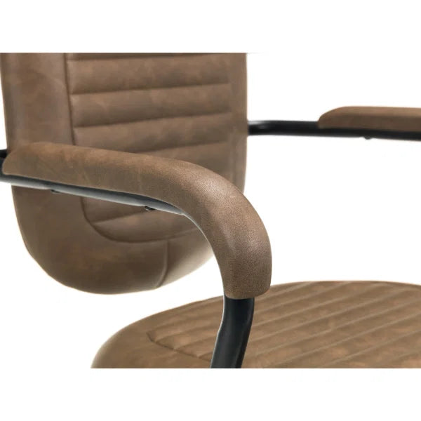 Gehry Upholstered Office Chair – Grey Fabric – Padded Armrests, Adjustable Height