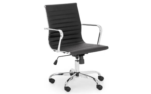 Gio Ivory & Chrome Office Chair – Breathable Mesh Back, Adjustable Height