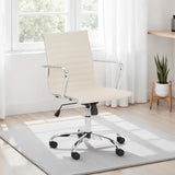Gio Ivory & Chrome Office Chair – Breathable Mesh Back, Adjustable Height | Julian Bowen