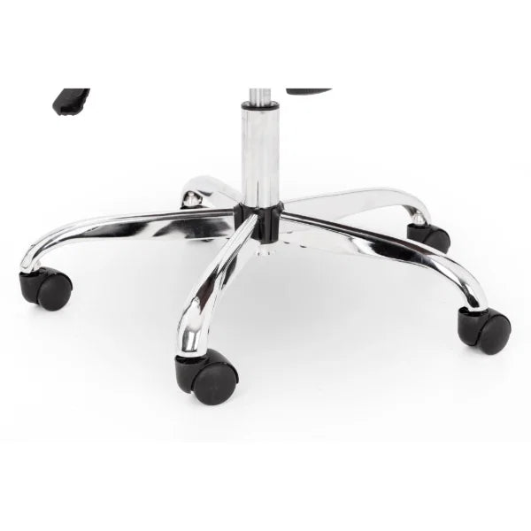 Gio Ivory & Chrome Office Chair – Breathable Mesh Back, Adjustable Height