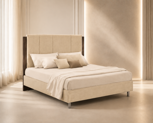 Grand Queen velvet bed in [colour] – close-up of velvet fabric texture
