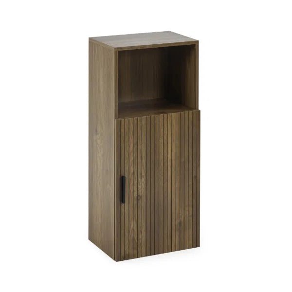 Hampshire Bathroom Storage Cabinet – Walnut Effect – Open Shelf and Cupboard (Pre-order – May)