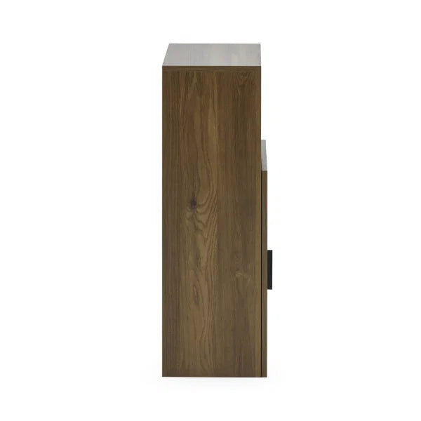 Hampshire Bathroom Storage Cabinet – Walnut Effect – Open Shelf and Cupboard (Pre-order – May)