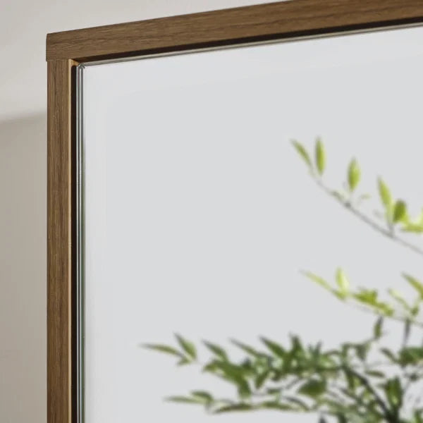 Hampshire Mirrored Bathroom Wall Cabinet – Walnut Effect – Mirrored Storage with Open Shelf (Pre-order – May)