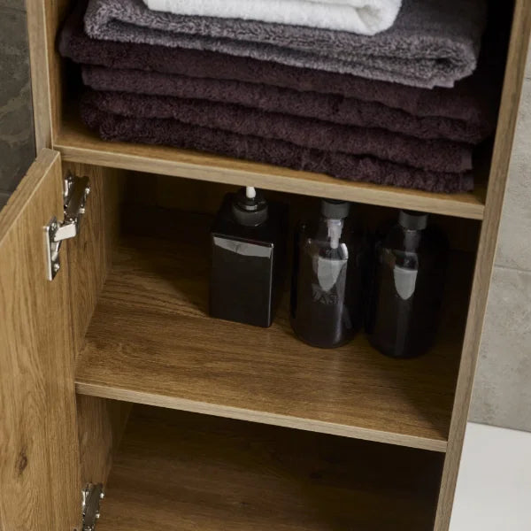 Hampshire Tall Bathroom Cabinet – Walnut Effect – Space-Saving Vertical Storage (Pre-order – May)