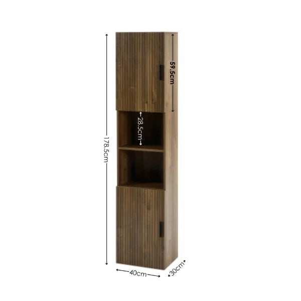 Hampshire Tall Bathroom Cabinet – Walnut Effect – Space-Saving Vertical Storage (Pre-order – May)