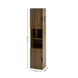 Julian Bowen Hampshire tall walnut bathroom cabinet in a modern bathroom setting