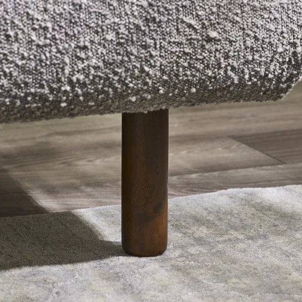Hannah Boucle Bed – Grey Boucle – Curved Bed with Luxurious Textured Upholstery