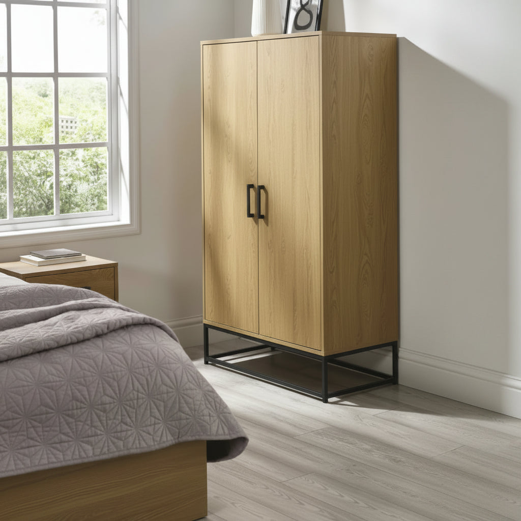 Harlow Light Oak Bedroom Storage – 4 Drawer Chest, 6 Drawer Chest & 2 Door Wardrobe | Julian Bowen