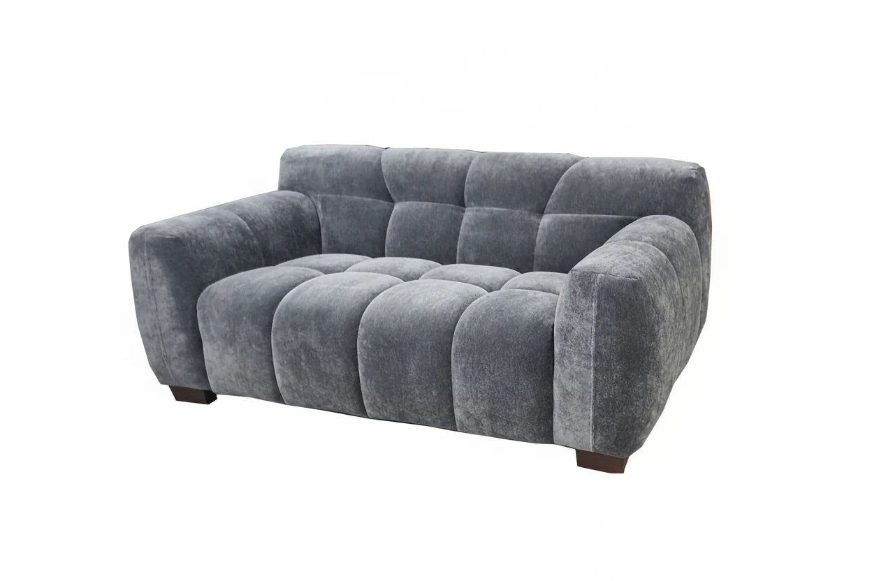 Furnish365 Harlem steel mermaid fabric sofa range in a modern living room setting