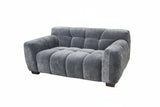 Furnish365 Harlem steel mermaid fabric sofa range in a modern living room setting