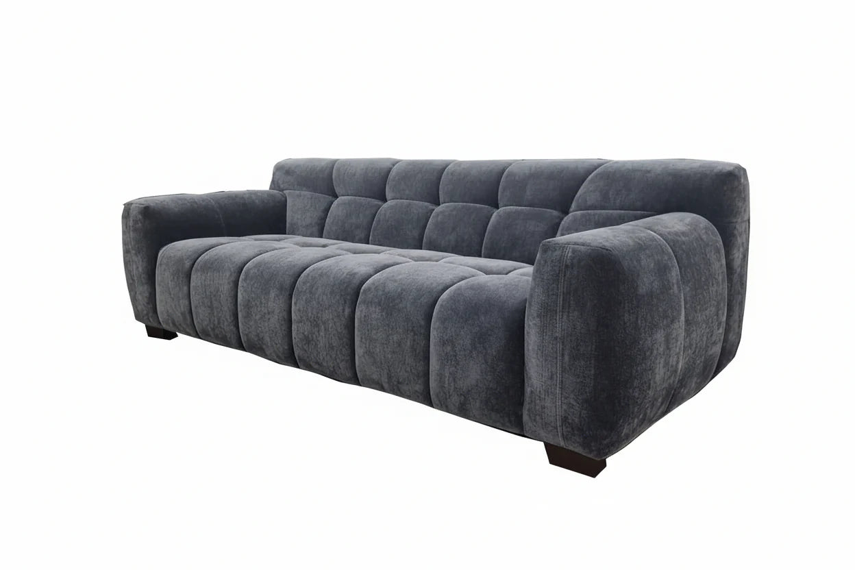 Furnish365 Harlem steel mermaid fabric sofa range in a modern living room setting