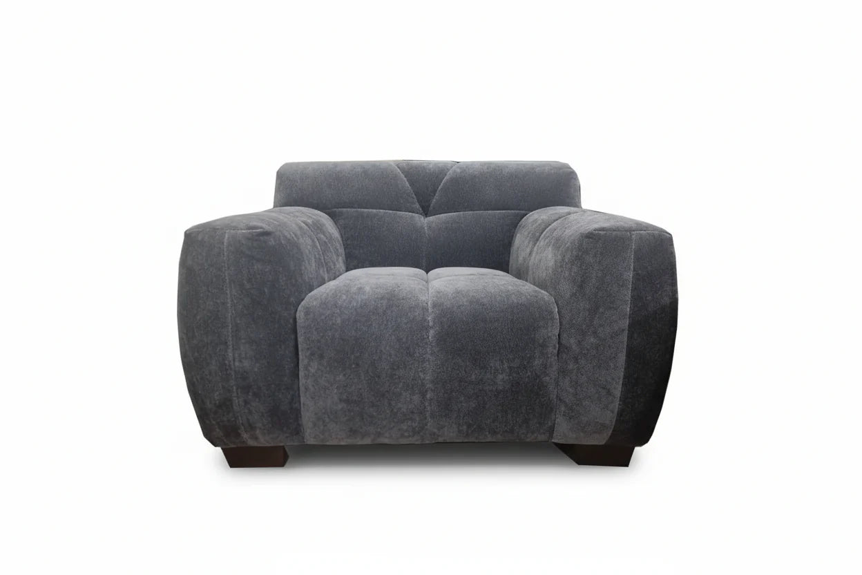 Furnish365 Harlem steel mermaid fabric sofa range in a modern living room setting