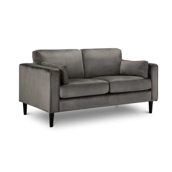 Hayward Velvet 2 Seater Sofa – Grey – Luxury Compact Design