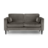 Hayward Velvet 2 Seater Sofa – Grey – Luxury Compact Design | Julian Bowen