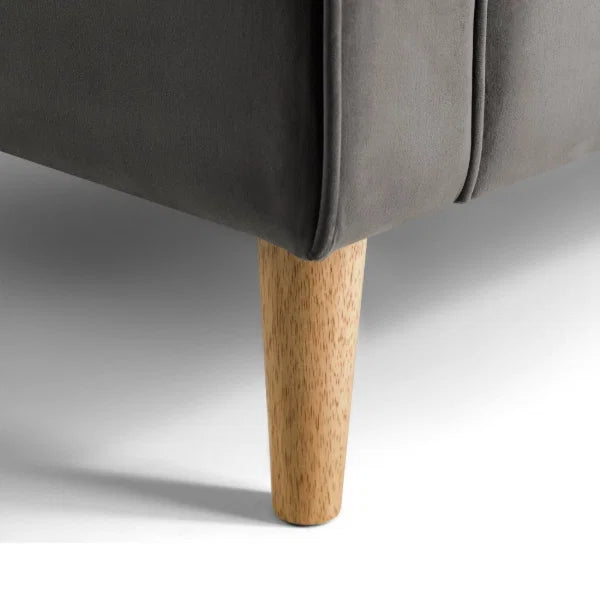 Hayward Velvet 2 Seater Sofa – Grey – Luxury Compact Design