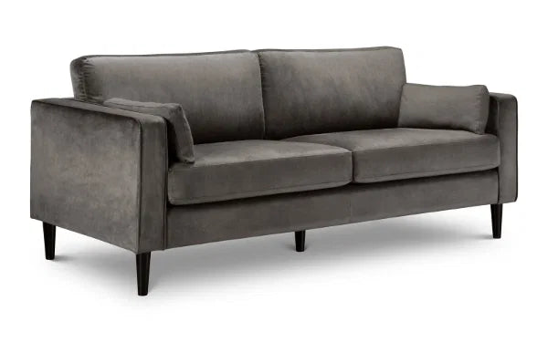 Hayward Velvet 3 Seater Sofa – Grey – Spacious Luxury Seating