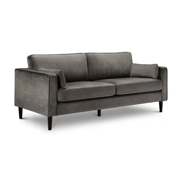 Hayward Velvet 3 Seater Sofa – Grey – Spacious Luxury Seating