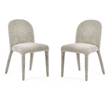 	Holly set of 2 pearl sand chenille dining chairs in a modern dining room setting