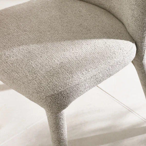 	Holly set of 2 pearl sand chenille dining chairs in a modern dining room setting