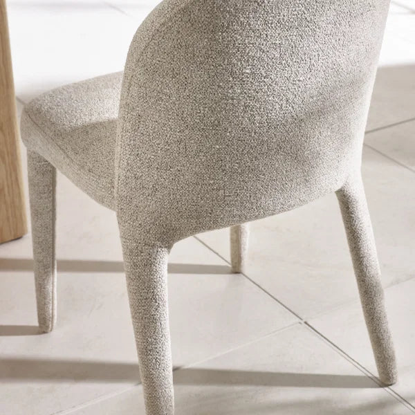 	Holly set of 2 pearl sand chenille dining chairs in a modern dining room setting