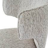 	Hill Interiors Avia mist grey barstool from behind showing the contoured backrest and wooden frame
