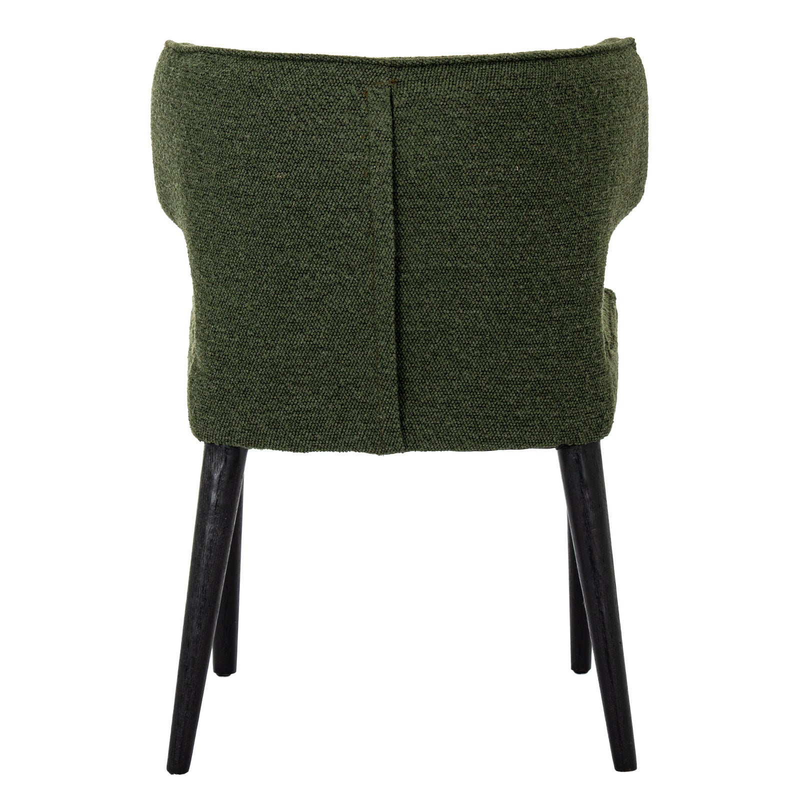 	Hill Interiors Avia moss green dining chair showing the seat cushion thickness and overall proportions