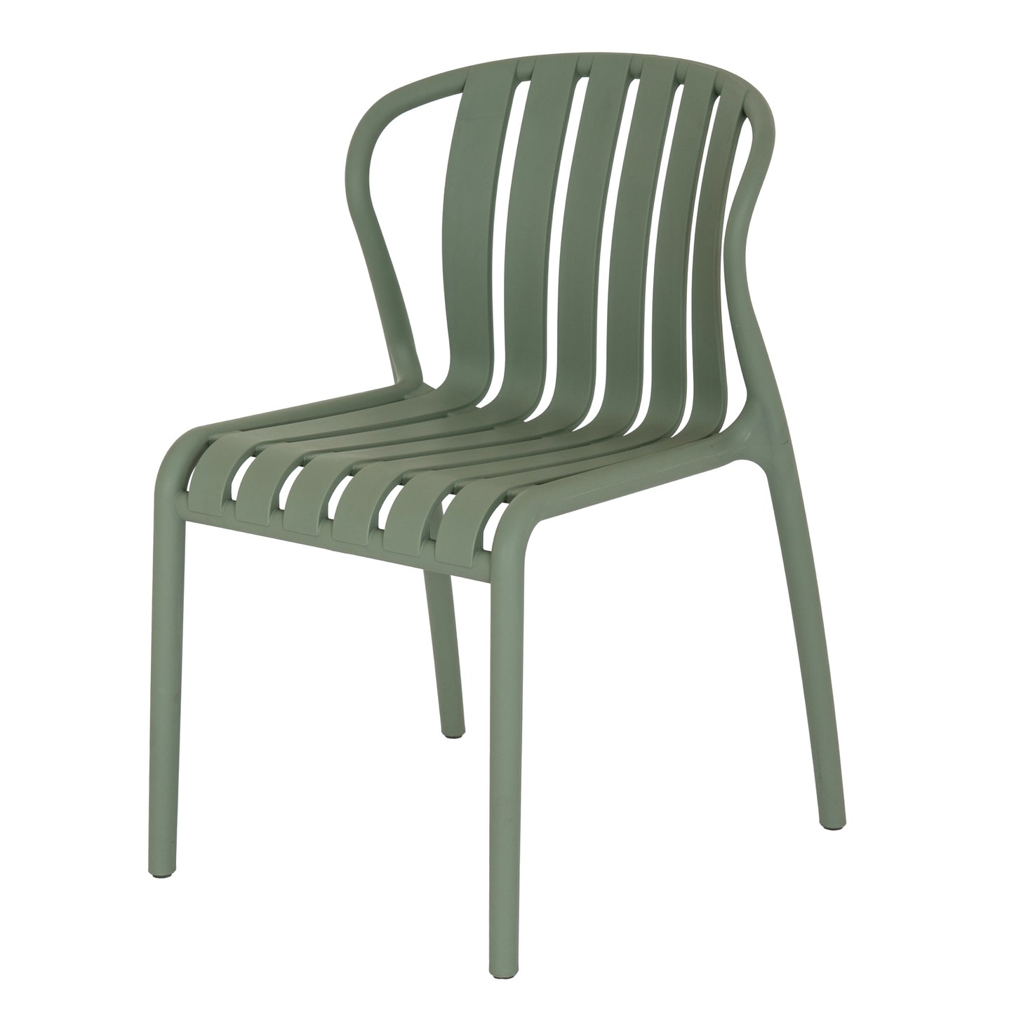 Hill Interiors Axis French grey plastic dining chair, placed in a modern dining setting