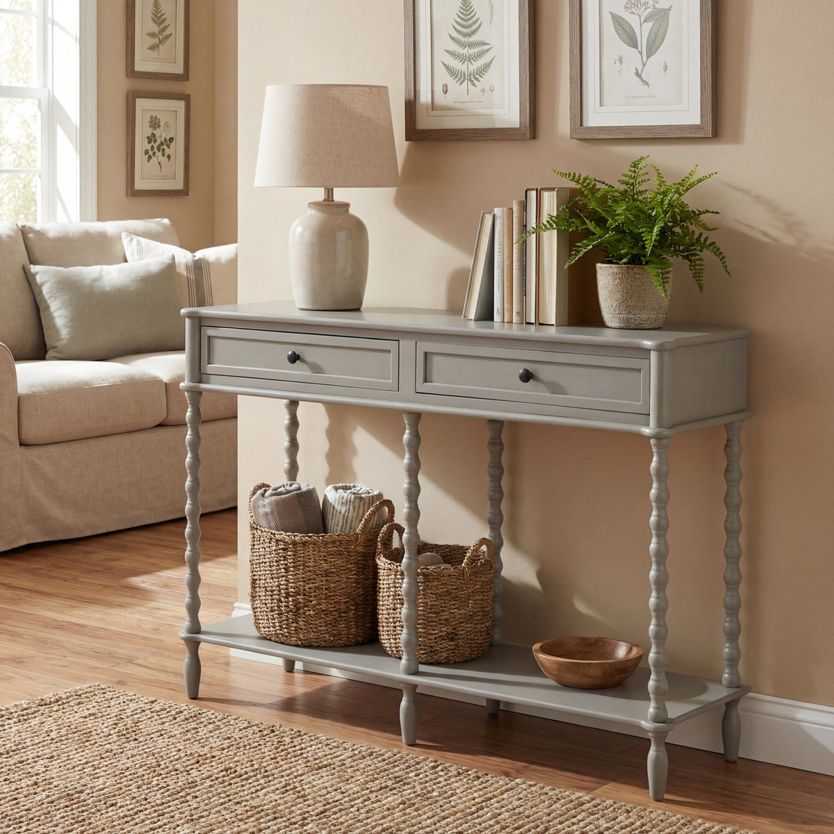 The Camden Collection Large Two Drawer Console Table – Stylish Wooden Storage | Hill Interiors