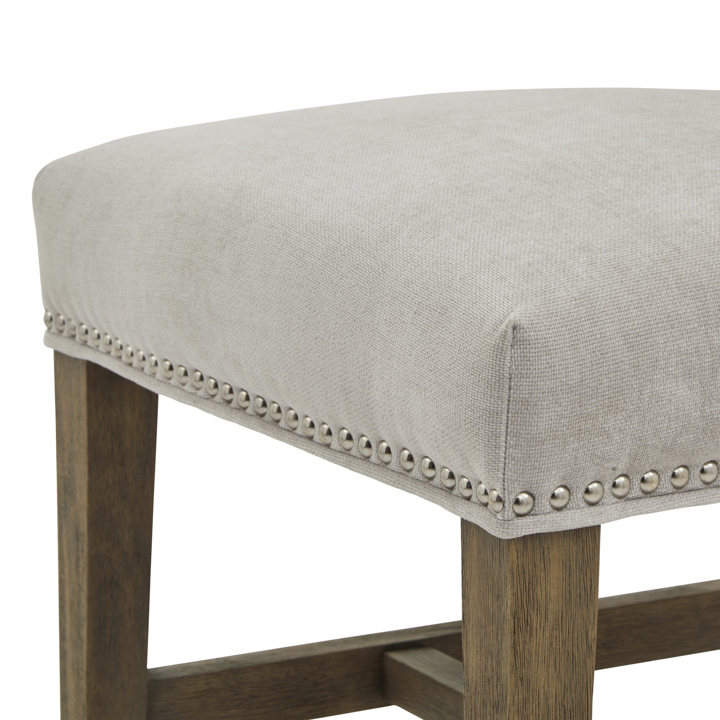 Hill Interiors Cobham grey dining chair showing the weathered oak frame and leg detail