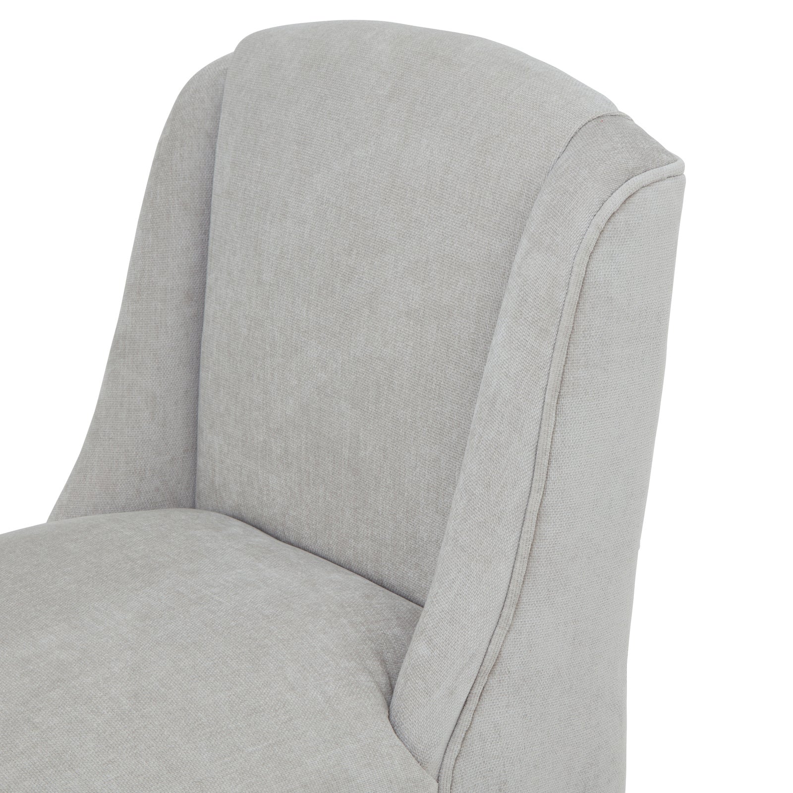 Hill Interiors Compton grey barstool from behind showing the contoured backrest and wooden frame