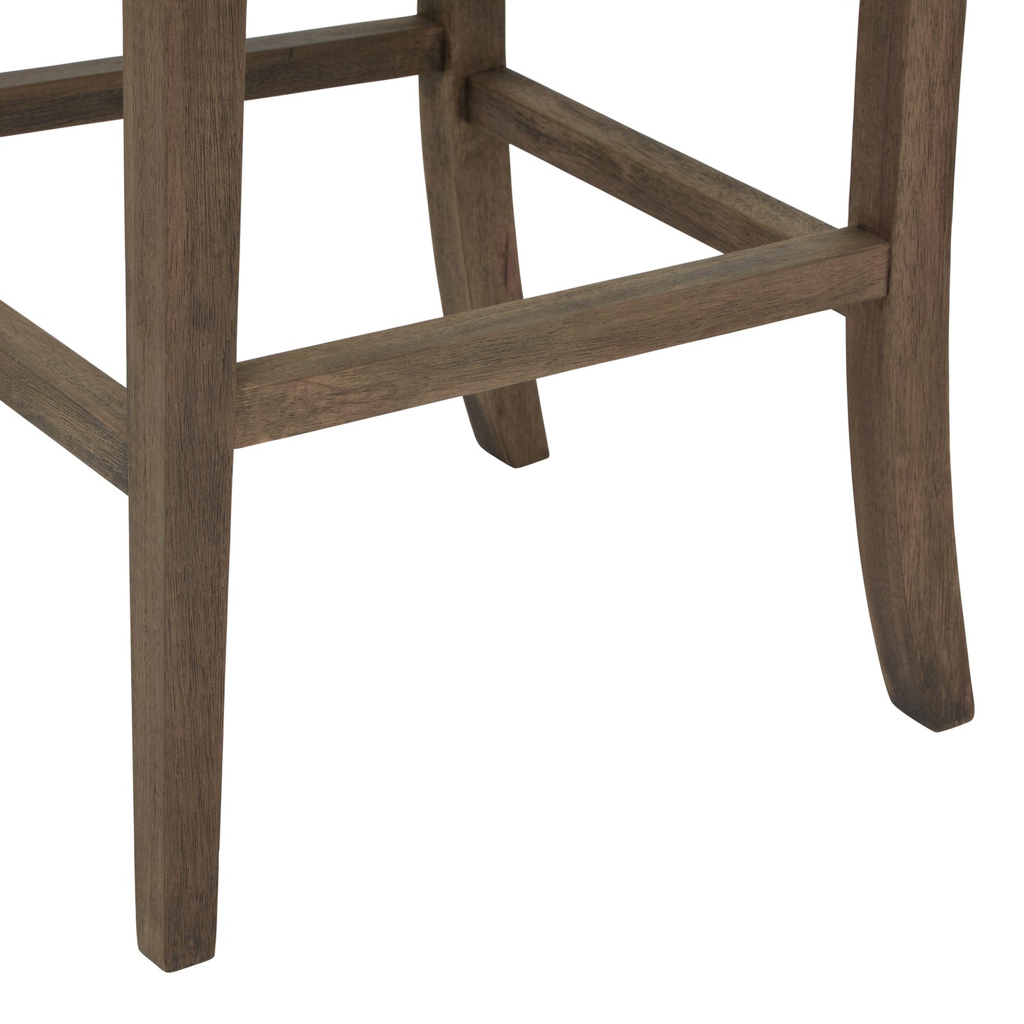 Hill Interiors Compton grey barstool showing the seat cushion thickness and overall proportions