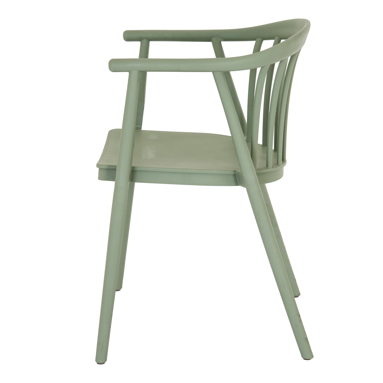 Hill Interiors Echo French grey plastic dining chair, placed in a modern dining setting