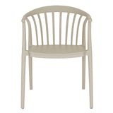 	Hill Interiors Echo putty grey dining chair from behind showing the contoured backrest