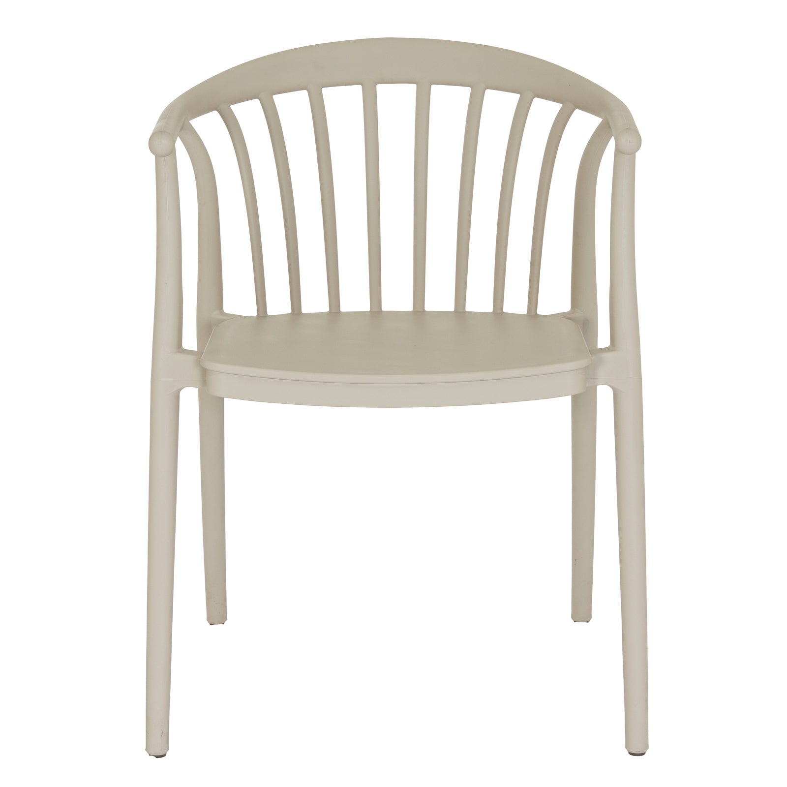 	Hill Interiors Echo putty grey dining chair from behind showing the contoured backrest