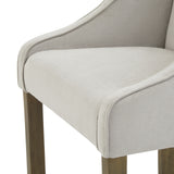 Hill Interiors Epsom grey barstool showing the seat cushion thickness and overall proportions
