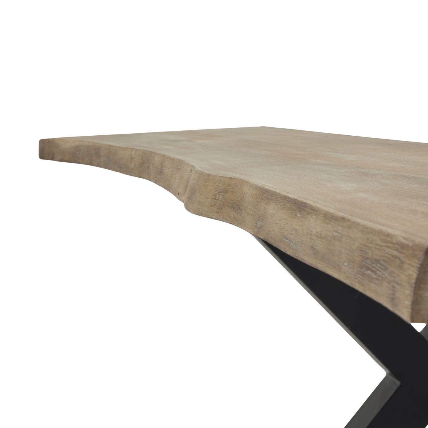 Hill Interiors Live Edge dining table in a modern dining room with natural lighting and contemporary chairs