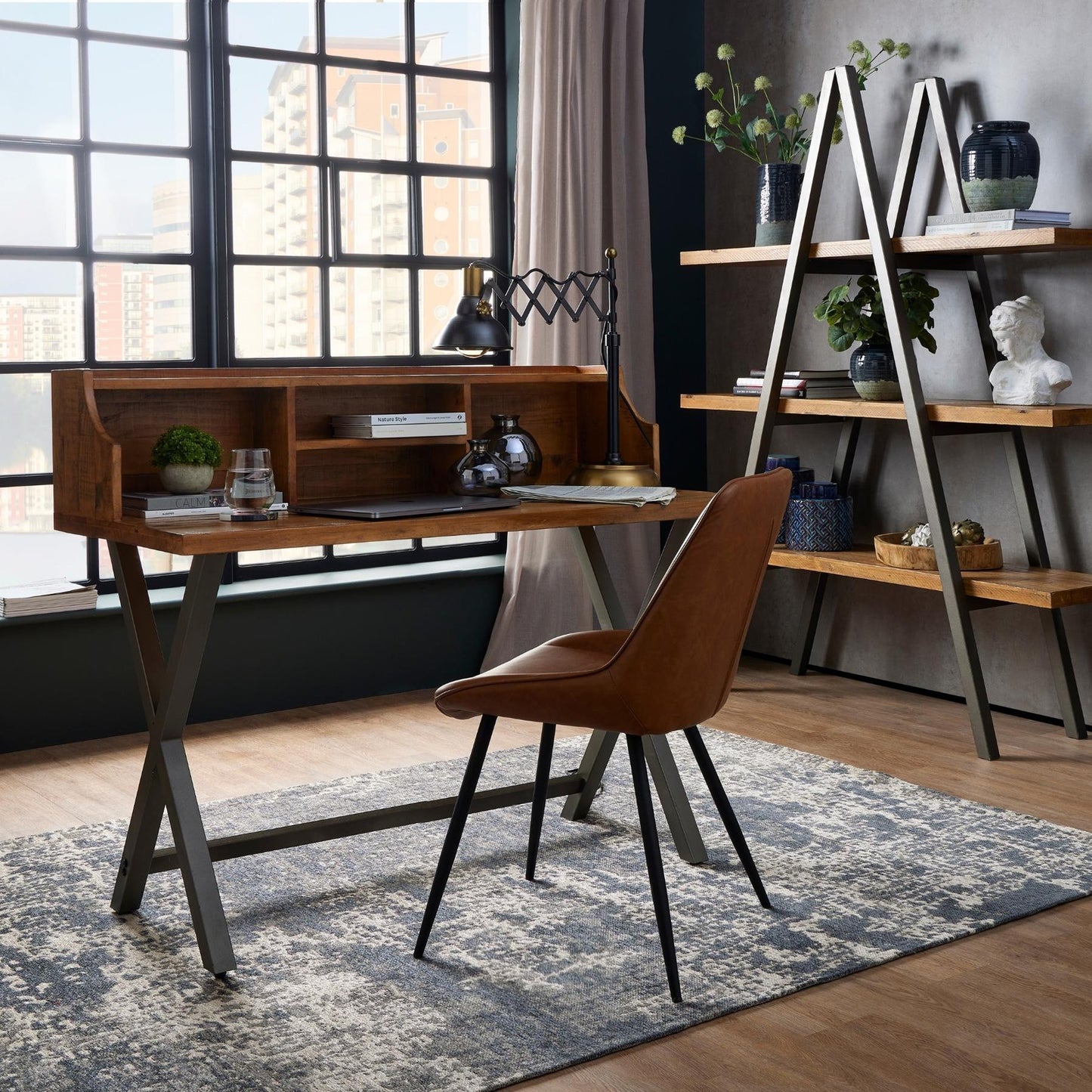 Hill Interiors Malmo tan dining chair showing seat cushion thickness and overall proportions